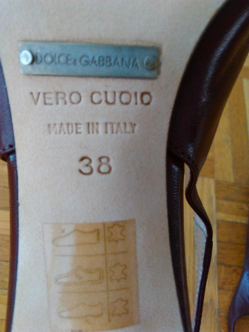 Dolce & Gabbana Burgundy Slingback Sandals