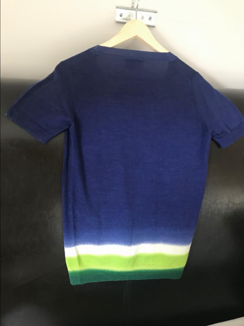 Prada Blue Tie-Dye Hem T-Shirt