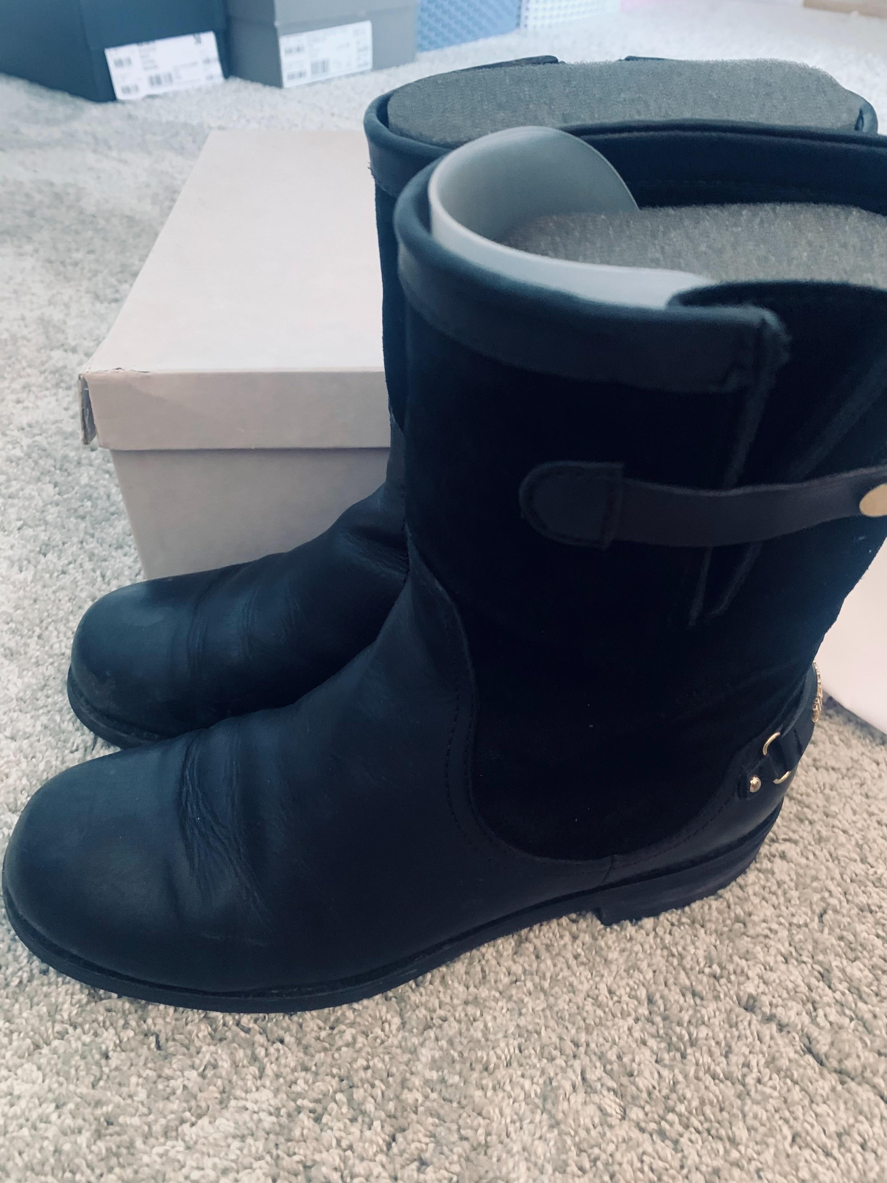 Black Suede & Shearling Dante Boots