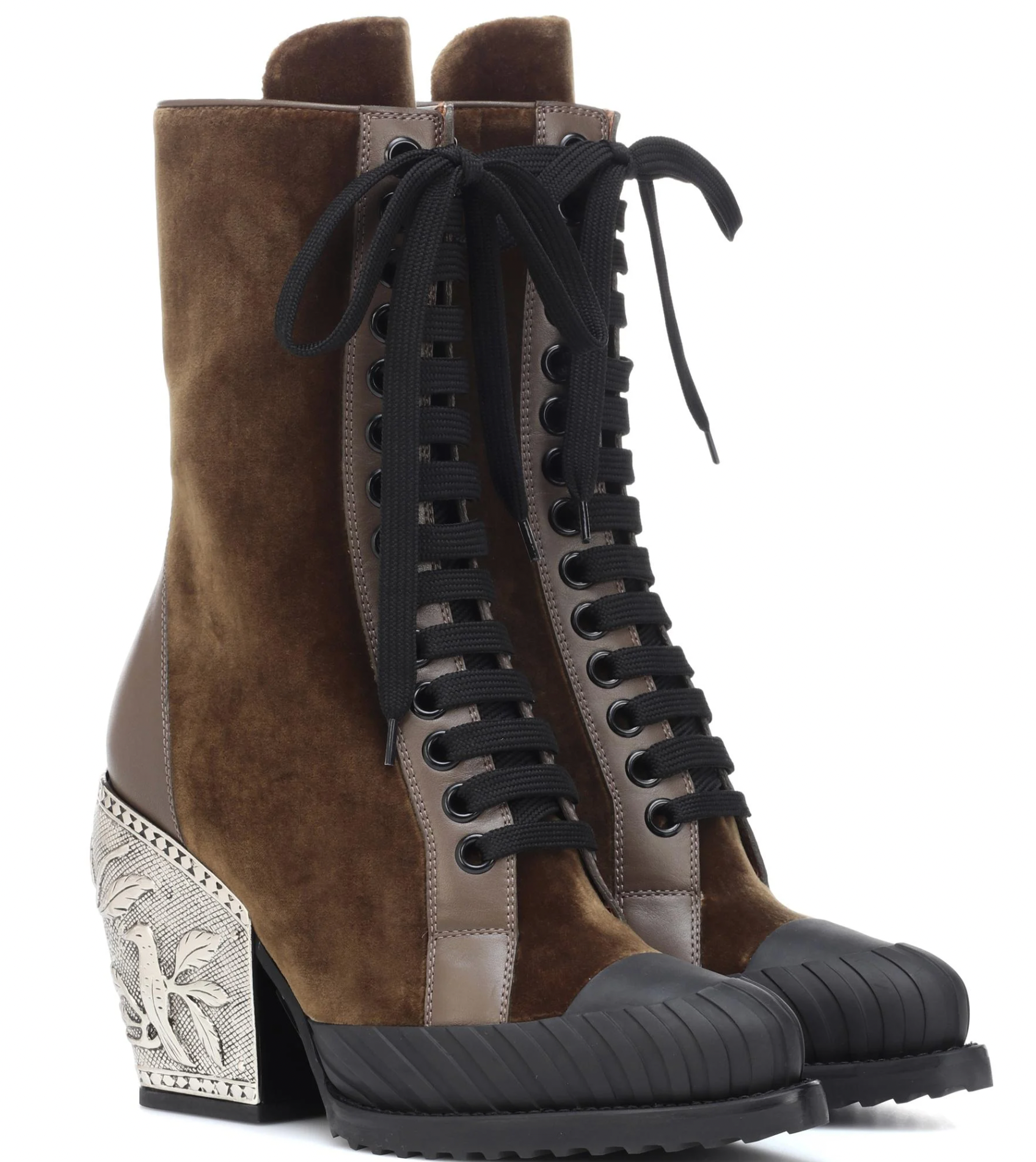 Rylee Embellished Heel Velvet Ankle Boots