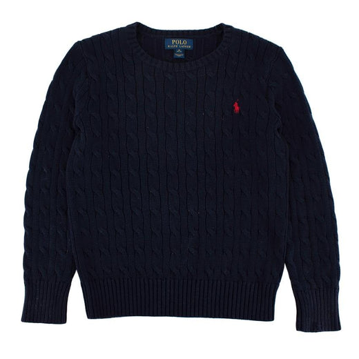 Polo Ralph Lauren Navy Cotton Cable Knit Sweater