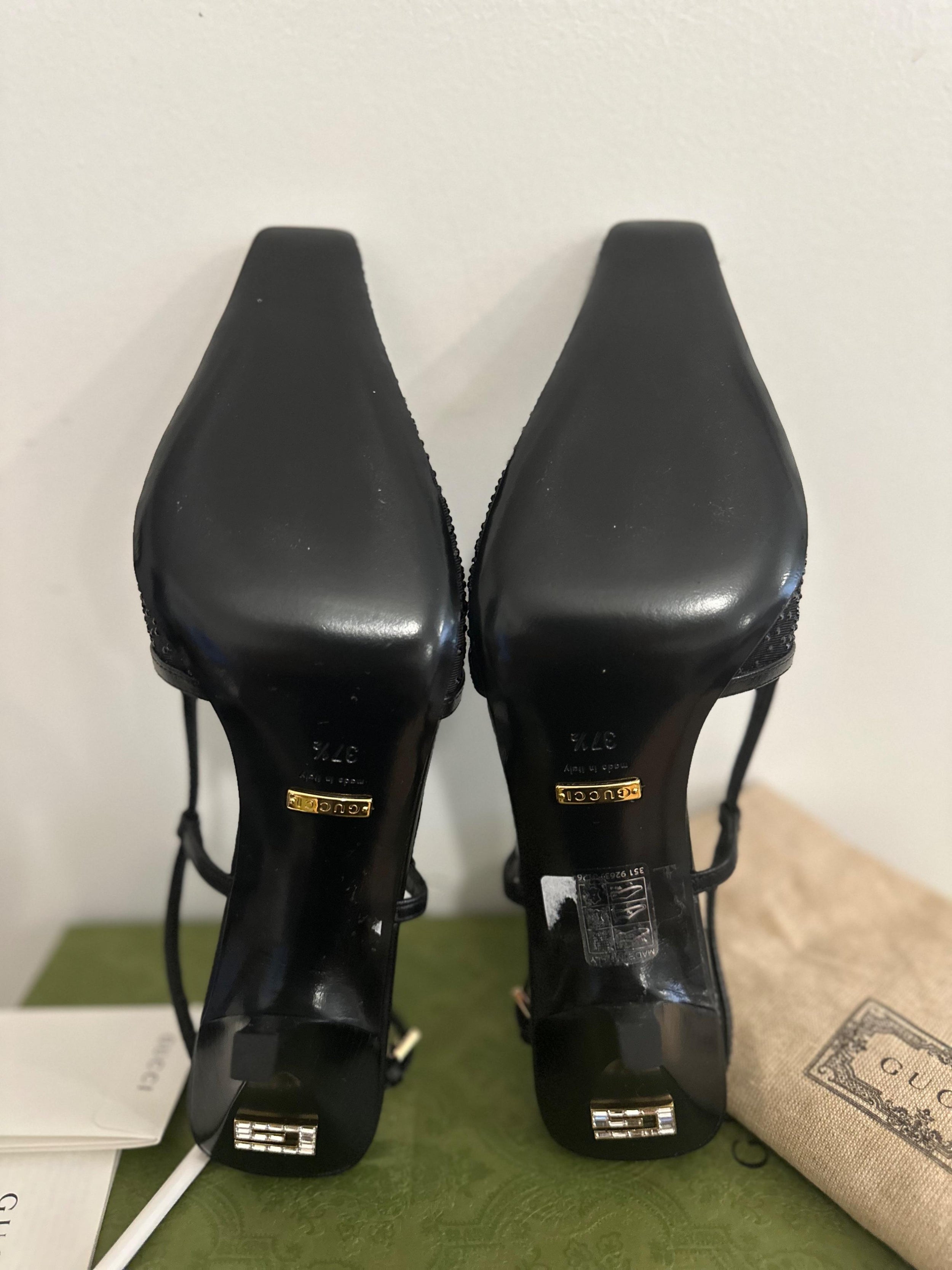 Gucci Crystal GG Slingback 75mm Pump