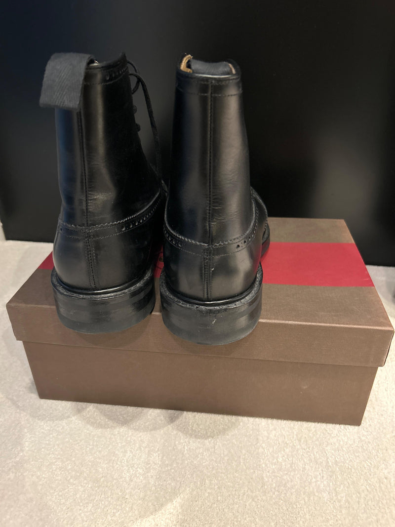 Black Leather Nutley Combat Boots