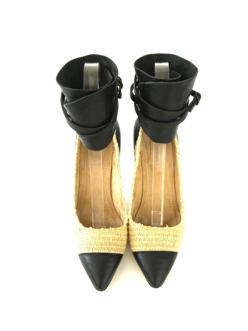 Isabel Marant Gava cotton-raffia and leather pumps