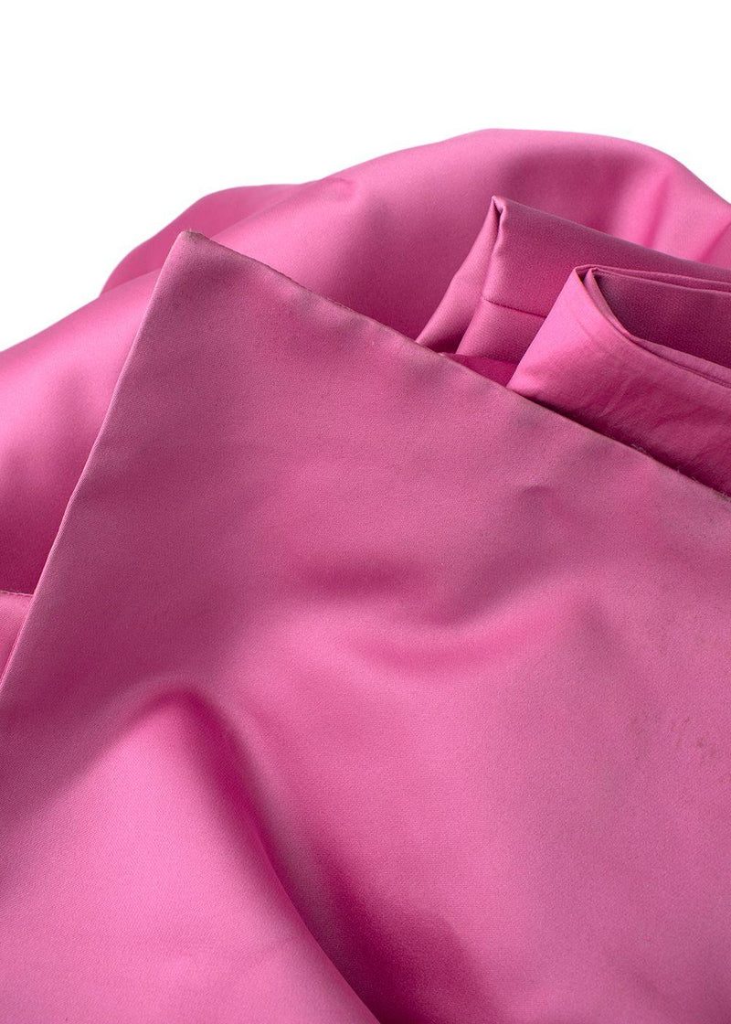 Lanvin Pink Satin Mini Dress with Train Detail