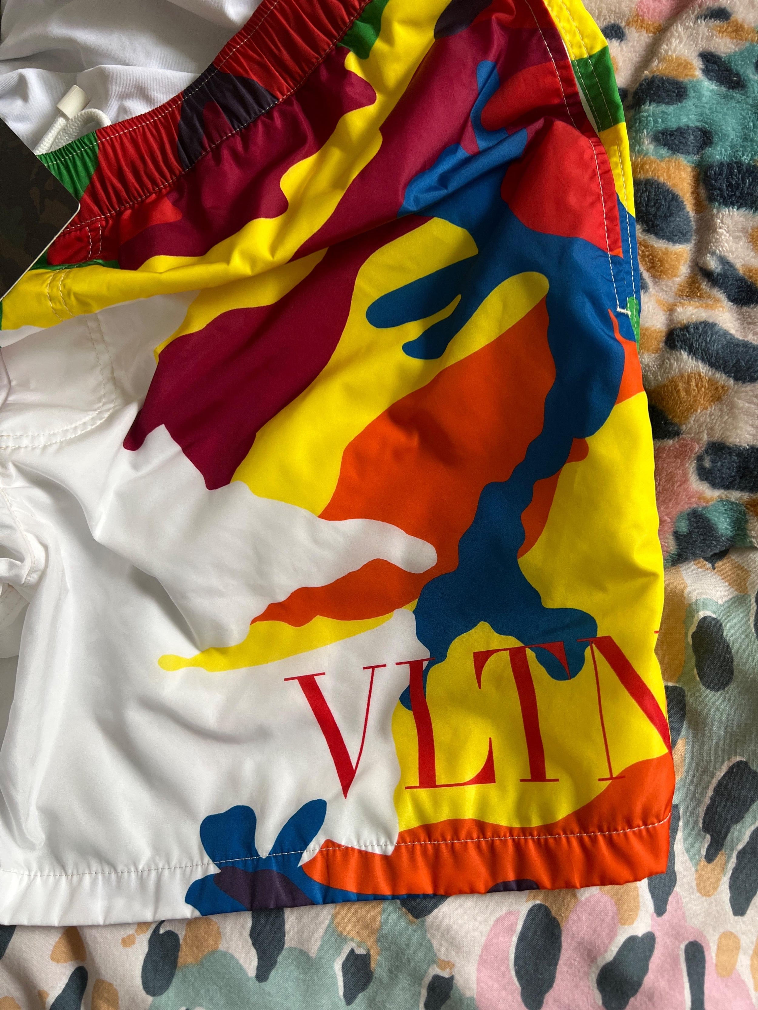 Multicolour VLTN camouflage swim shorts