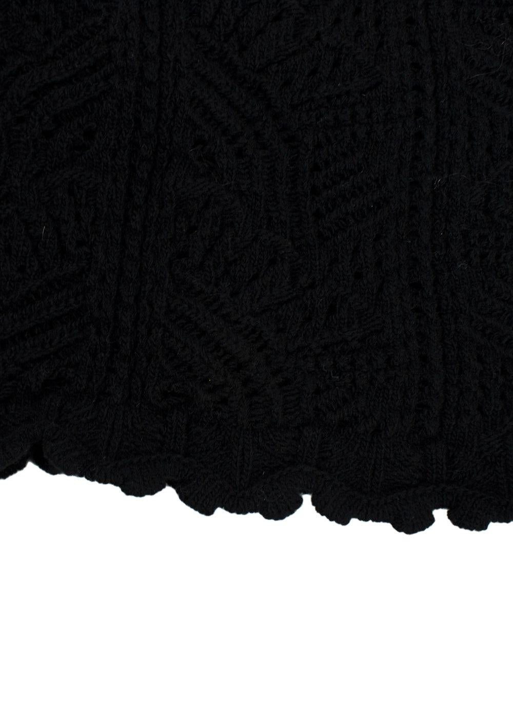 Saint Laurent Black Crochet Crop Top
