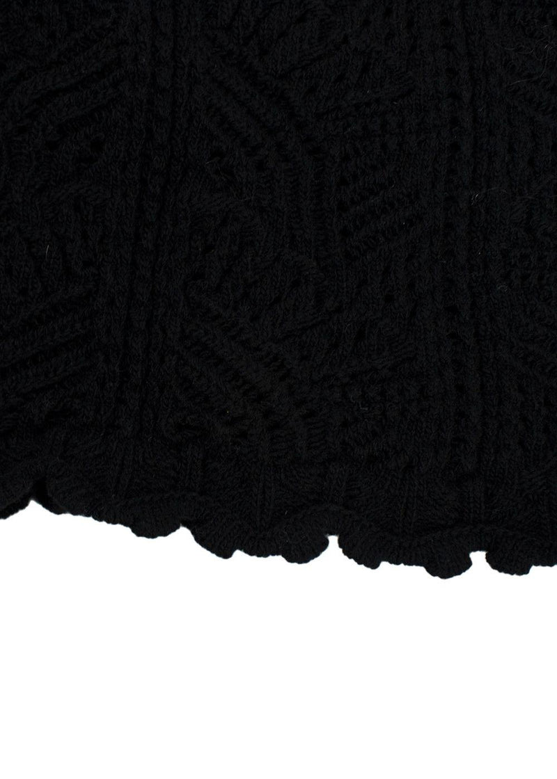 Saint Laurent Black Crochet Crop Top
