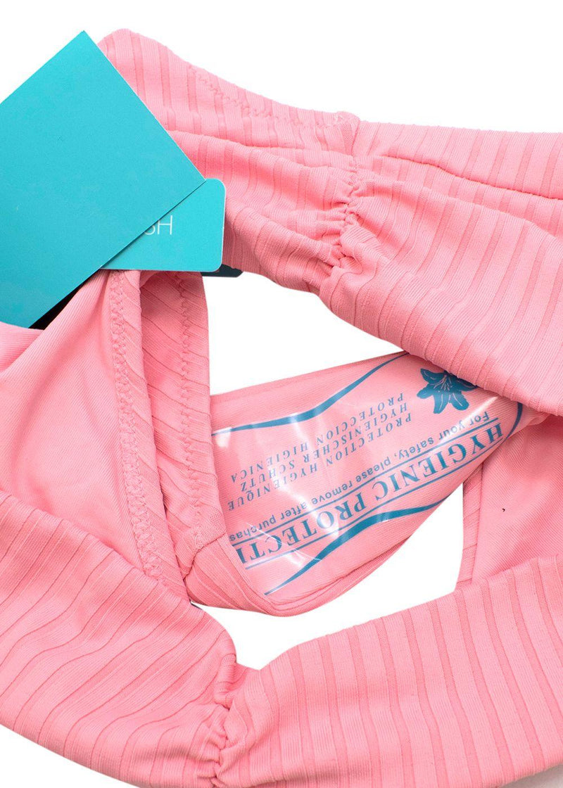 Blush-pink ribbed Bel Air underwired bikini