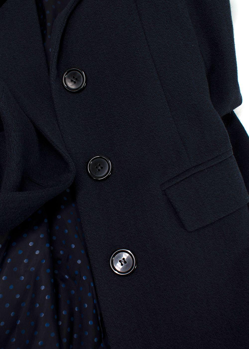 New & Lingwood x Alex Eagle Navy  Single Breasted Longline Coat