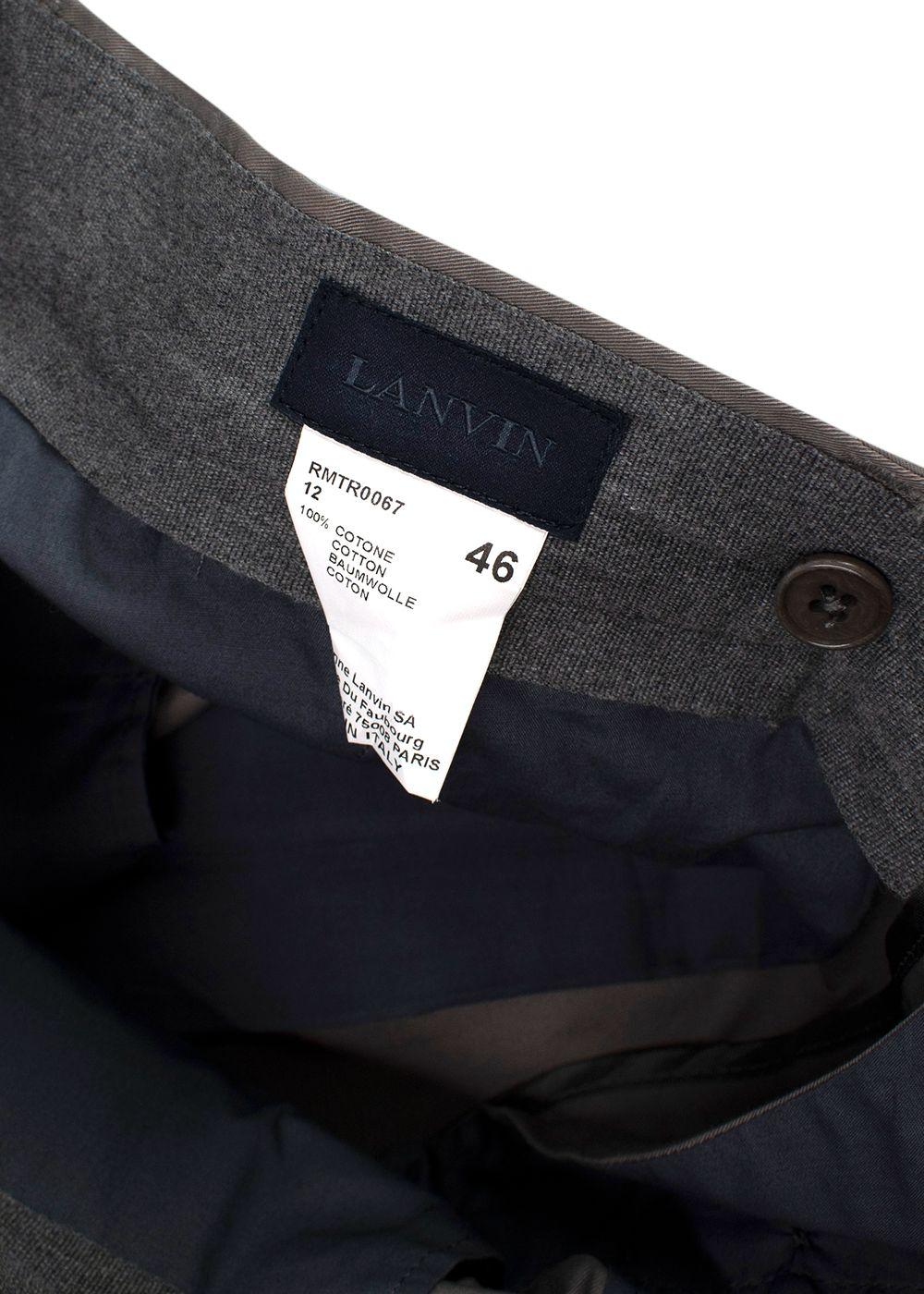 Lanvin Taupe Cotton Tailored Trousers