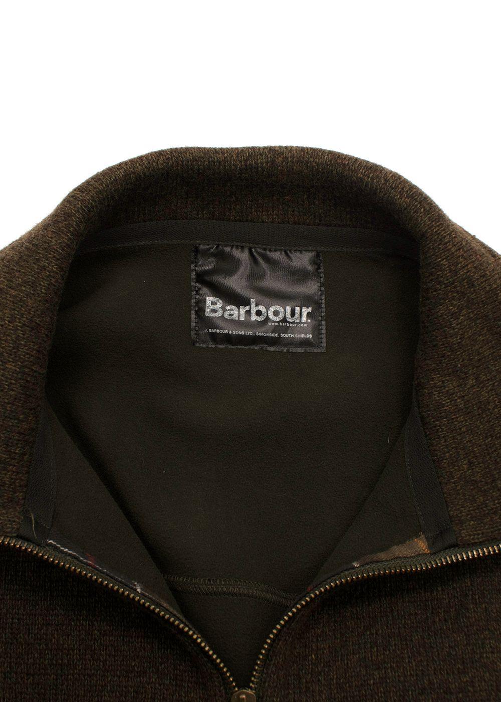 Barbour Khaki Longline Wool Blend Fleece