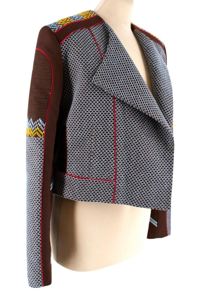 Rue Mariscal Brown Fully Embroidered Biker Jacket & Boxer Shorts