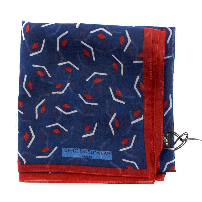 Officina Slowear Clutch Printed Silk Cotton Handkerchief