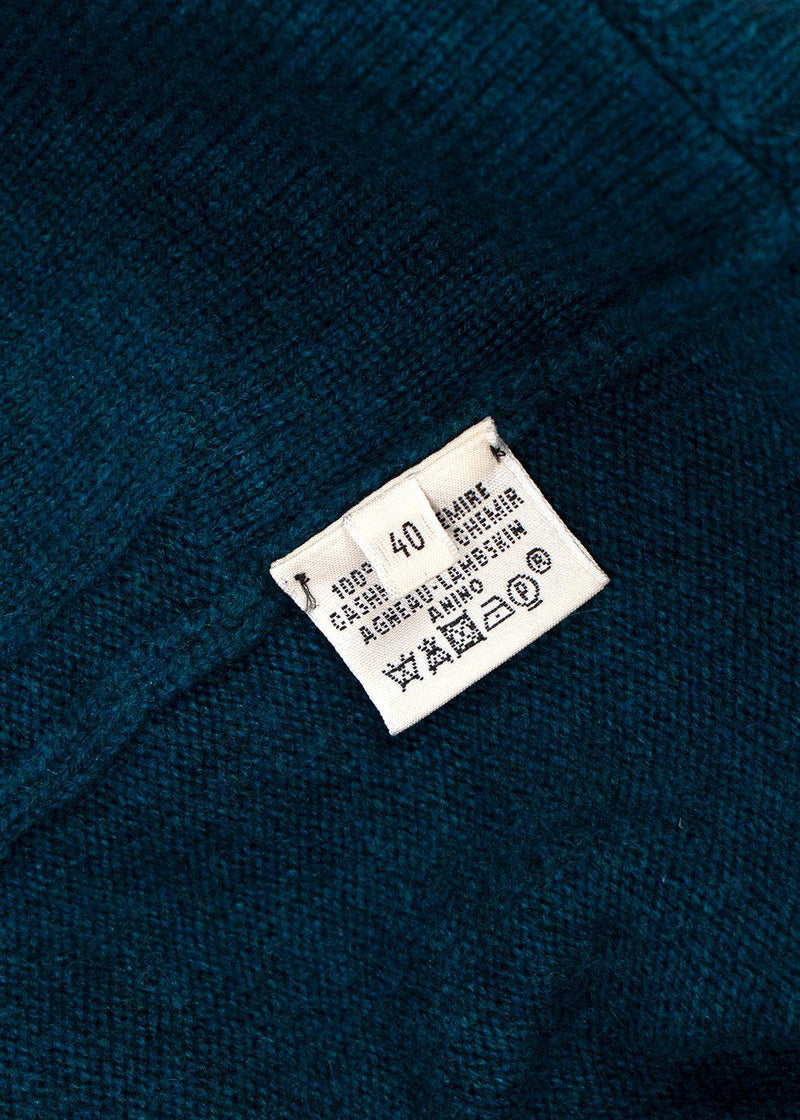 Hermes Teal Cashmere Longline Cardigan