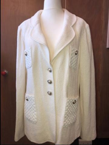 St John Cream Knit Jacket