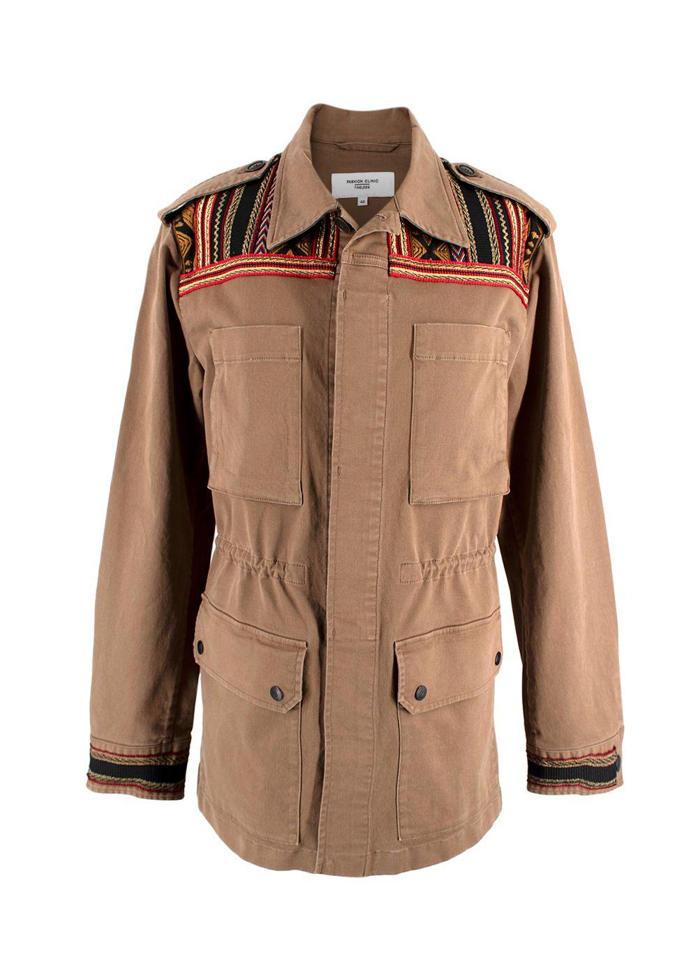 Fashion Clinic Timeless Embroidered Trim Field Jacket