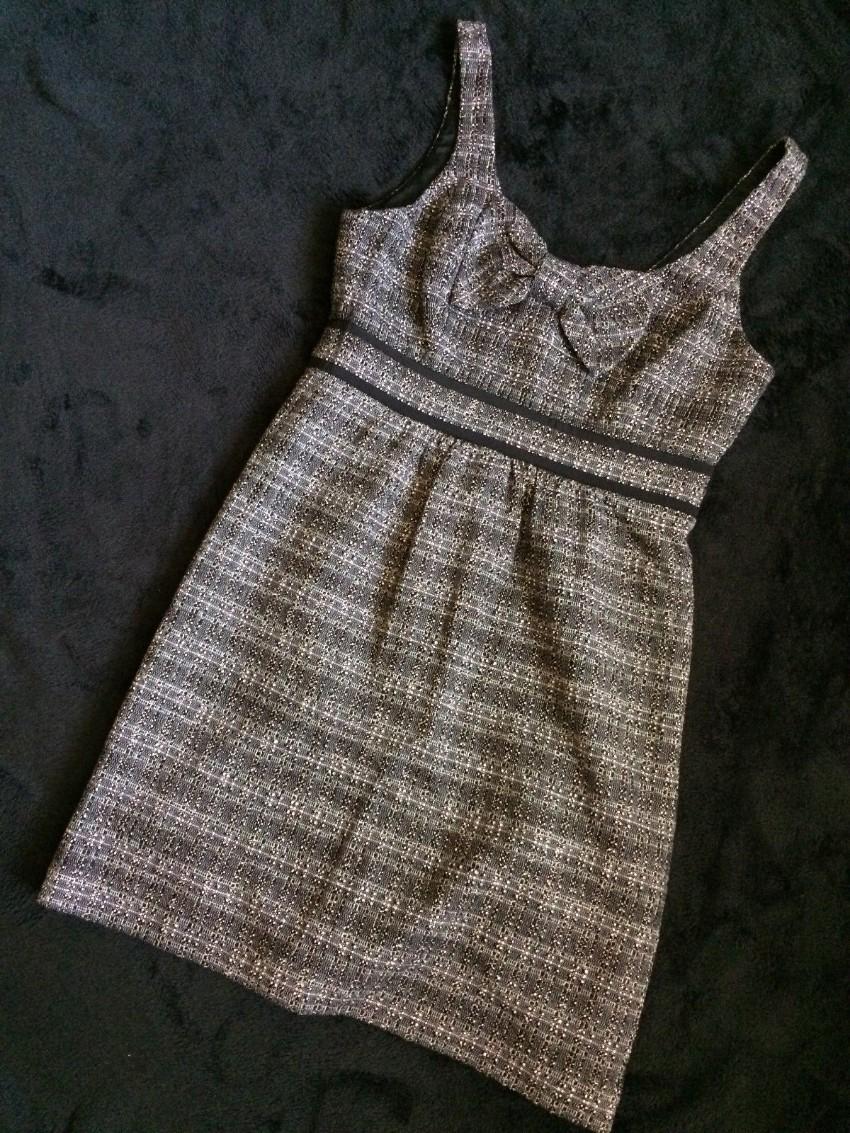 Tibi black and white bow embellished dress