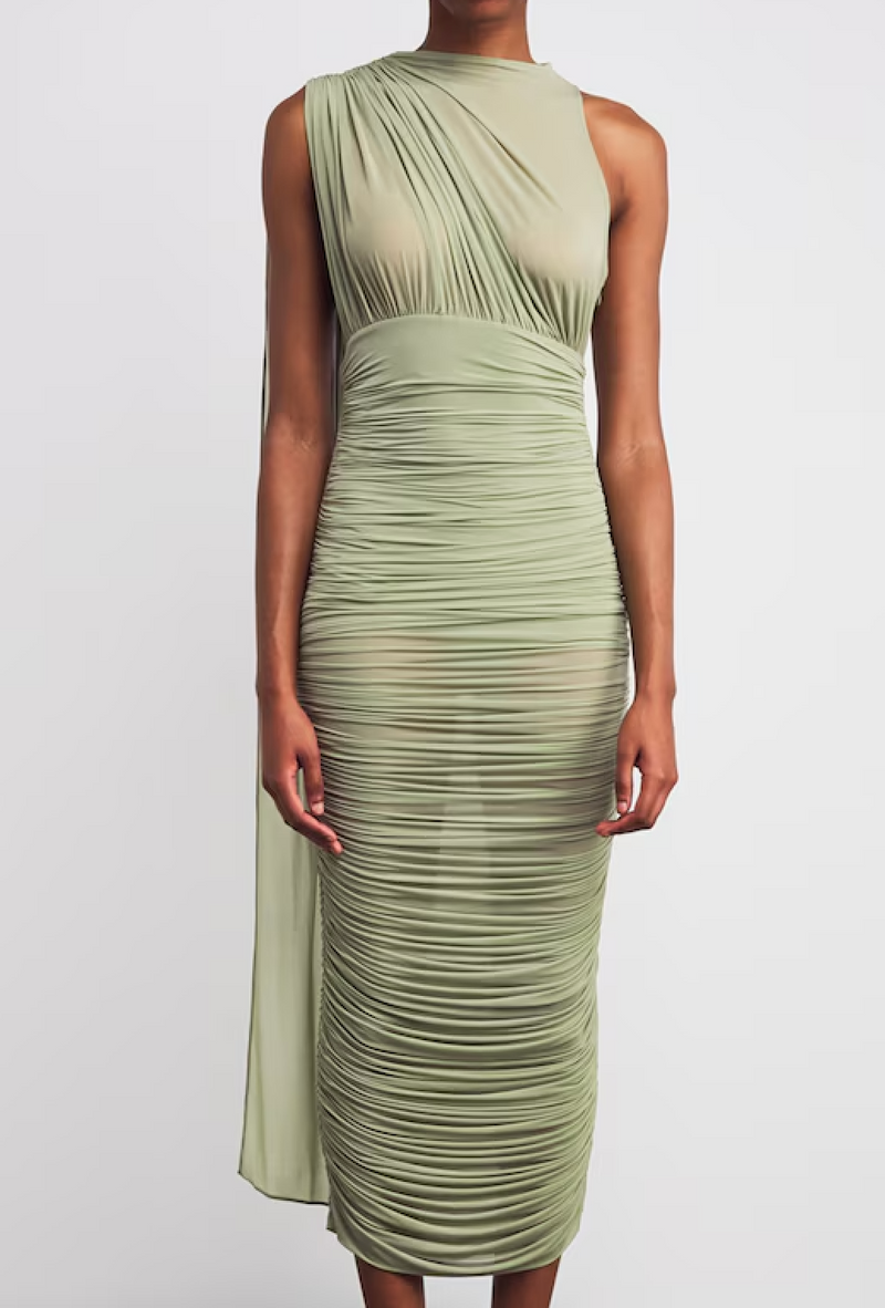 Magda Butrym Sheer Draped Midi Dress
