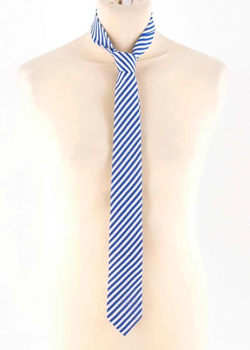 AD56 Milano Blue & White Striped Tie