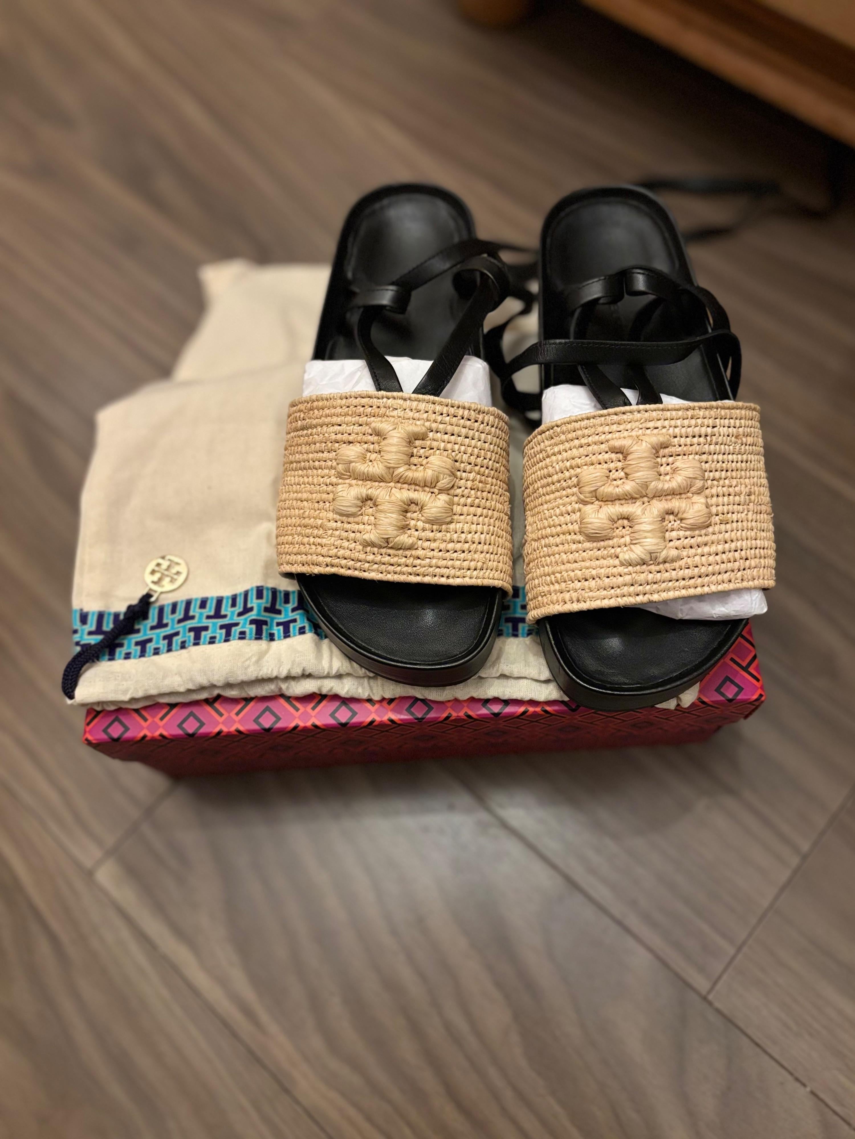 Tory Burch Raffia Sandals