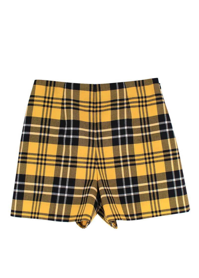 Dior Yellow Check Wool Hotpants