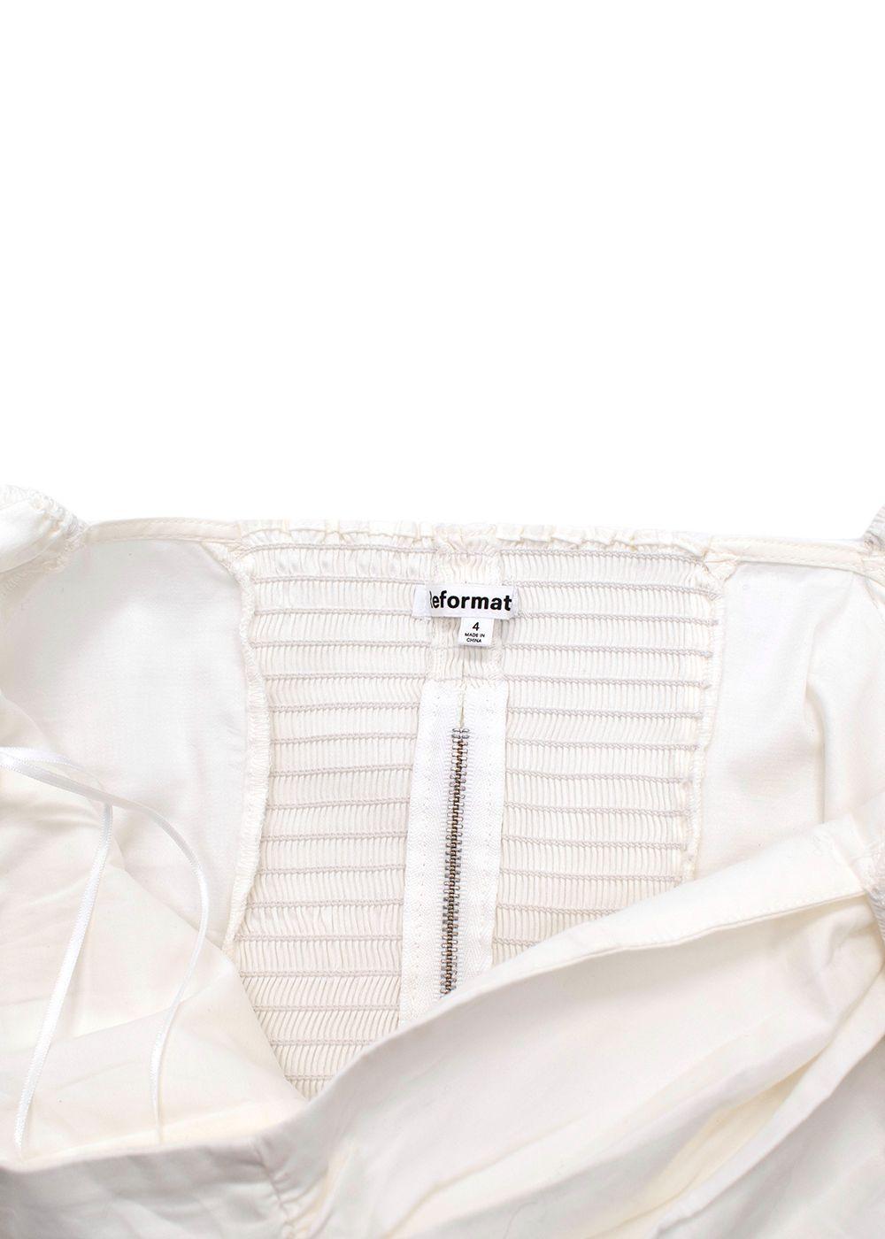 Reformation White Radish Ruched Top