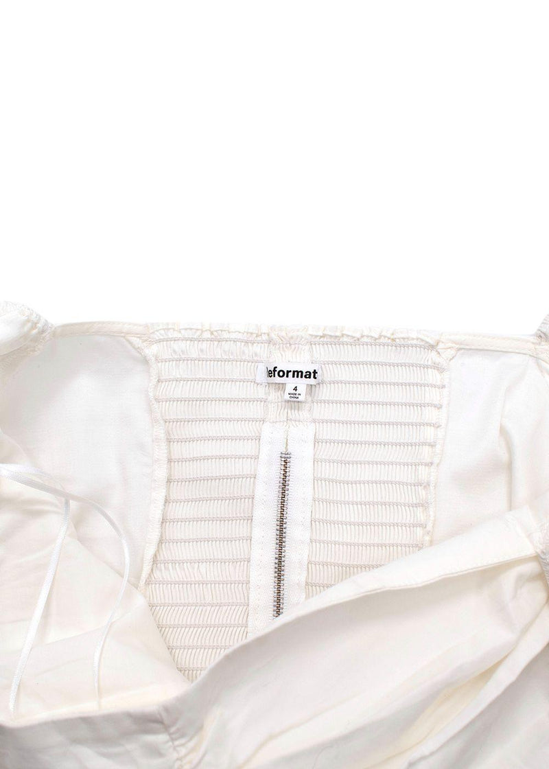Reformation White Radish Ruched Top