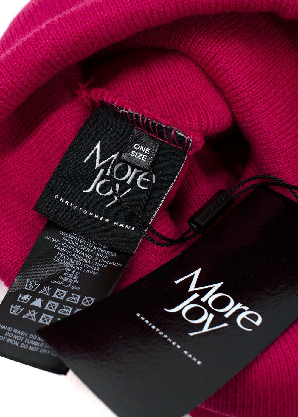 More Joy Magenta Logo-patch Beanie Hat