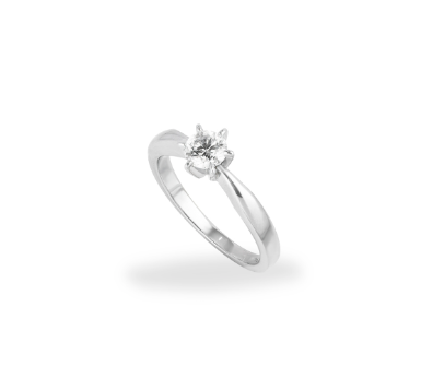 platinum & brilliant cut white diamond solitaire ring 52.5EU
