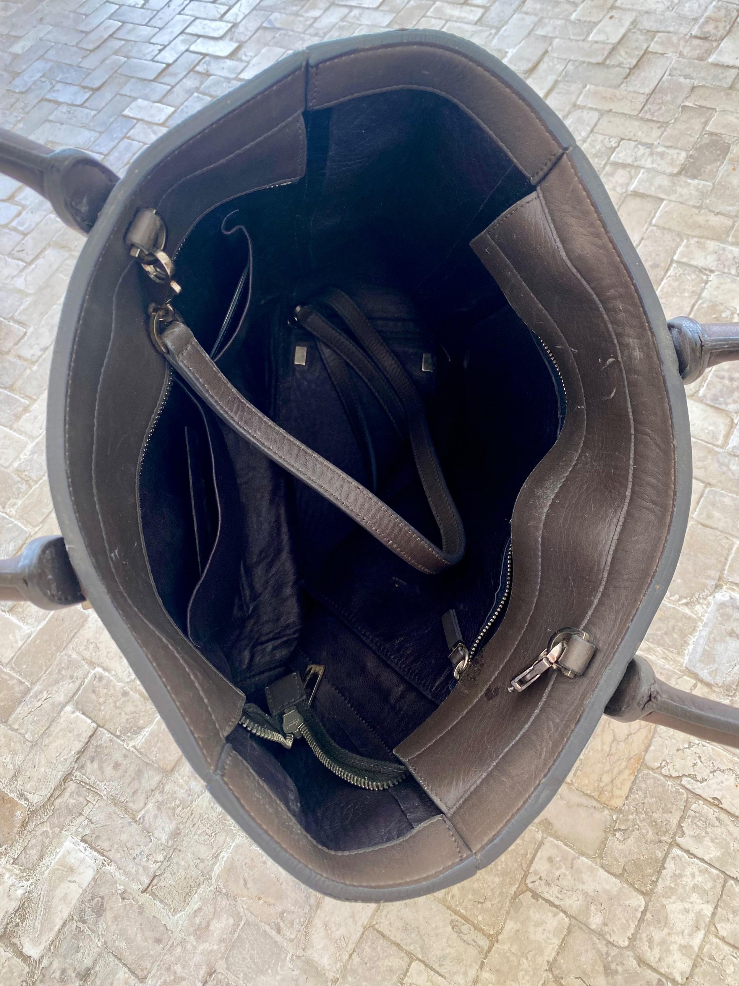 The Row Grey Tall Tote Bag - Well worn