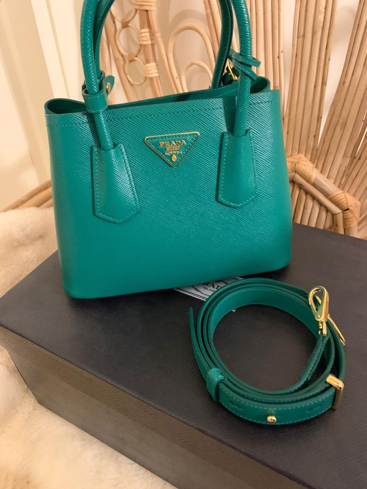 Emerald Green Double Saffiano Mini Bag