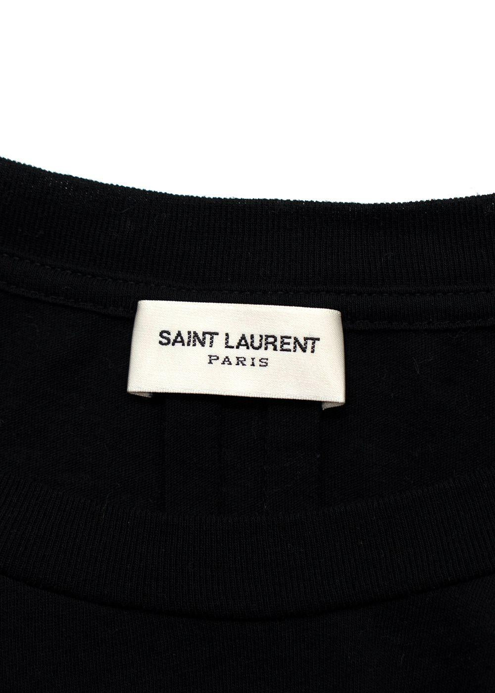Saint Laurent Black Hibiscus Flower Print Top