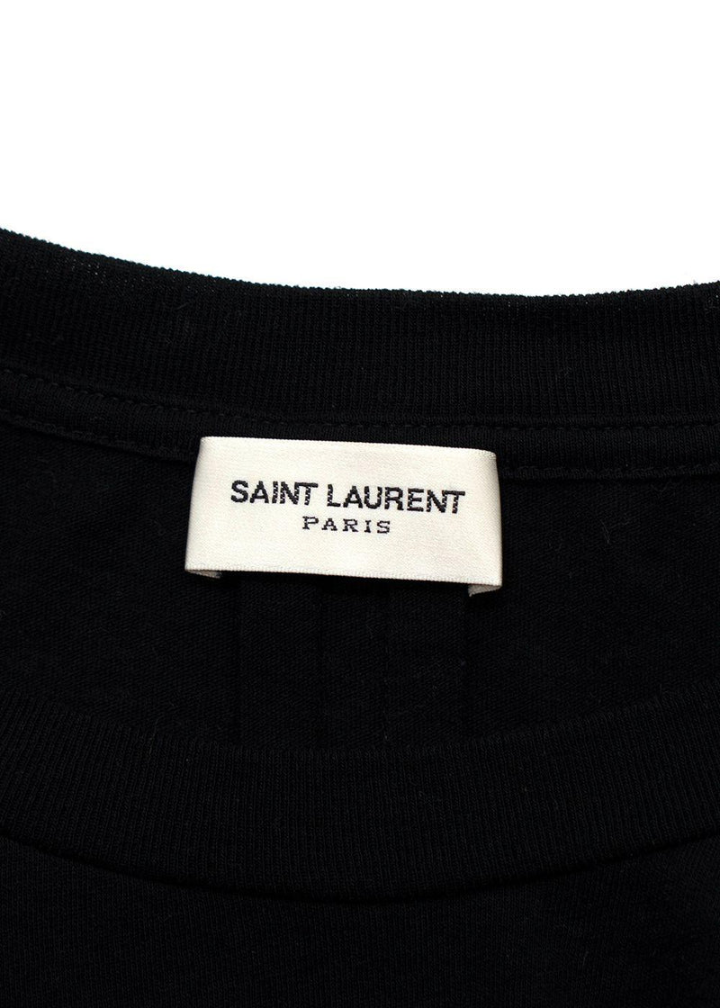 Saint Laurent Black Hibiscus Flower Print Top