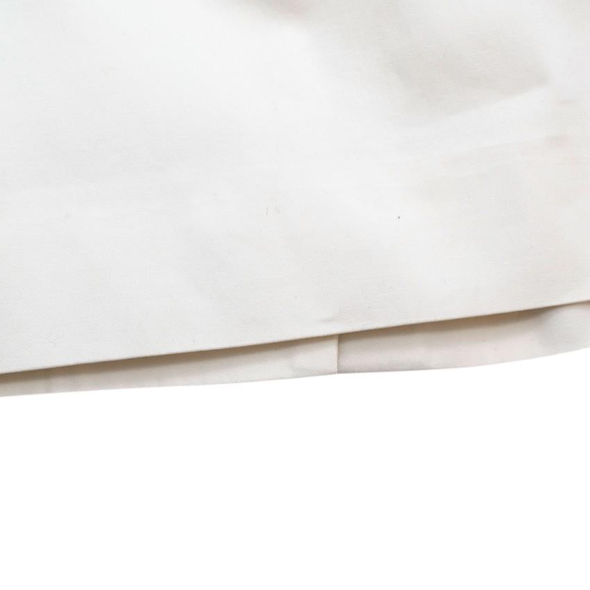 Dior Ivory Cotton Blend Midi Puff-Sleeve Dress