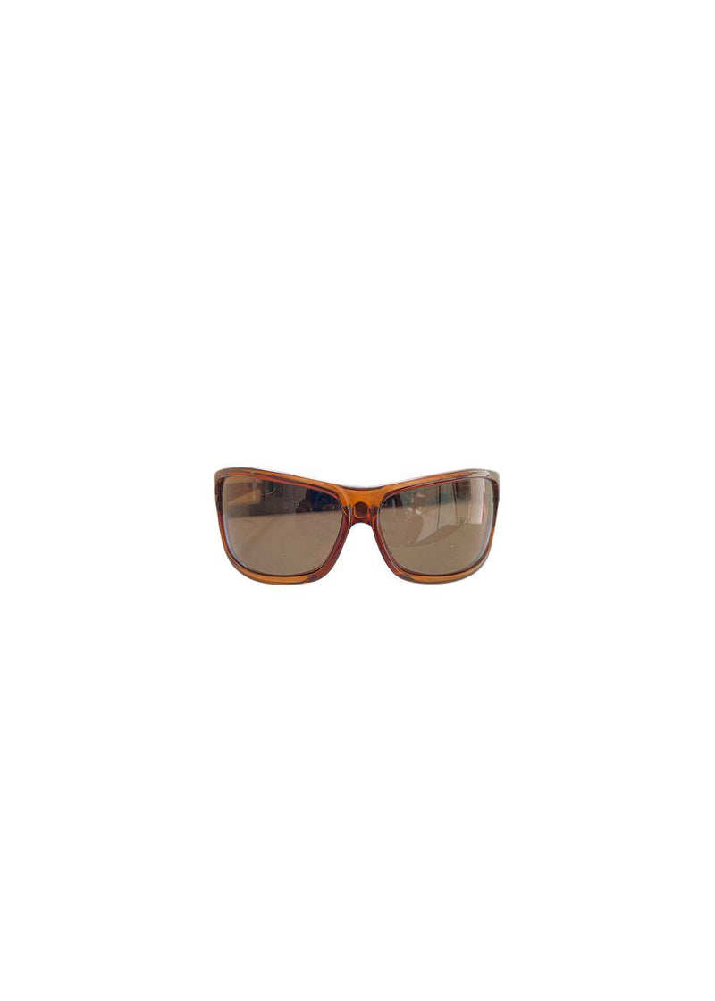 Brown clear acetate rectangle frame sunglasses
