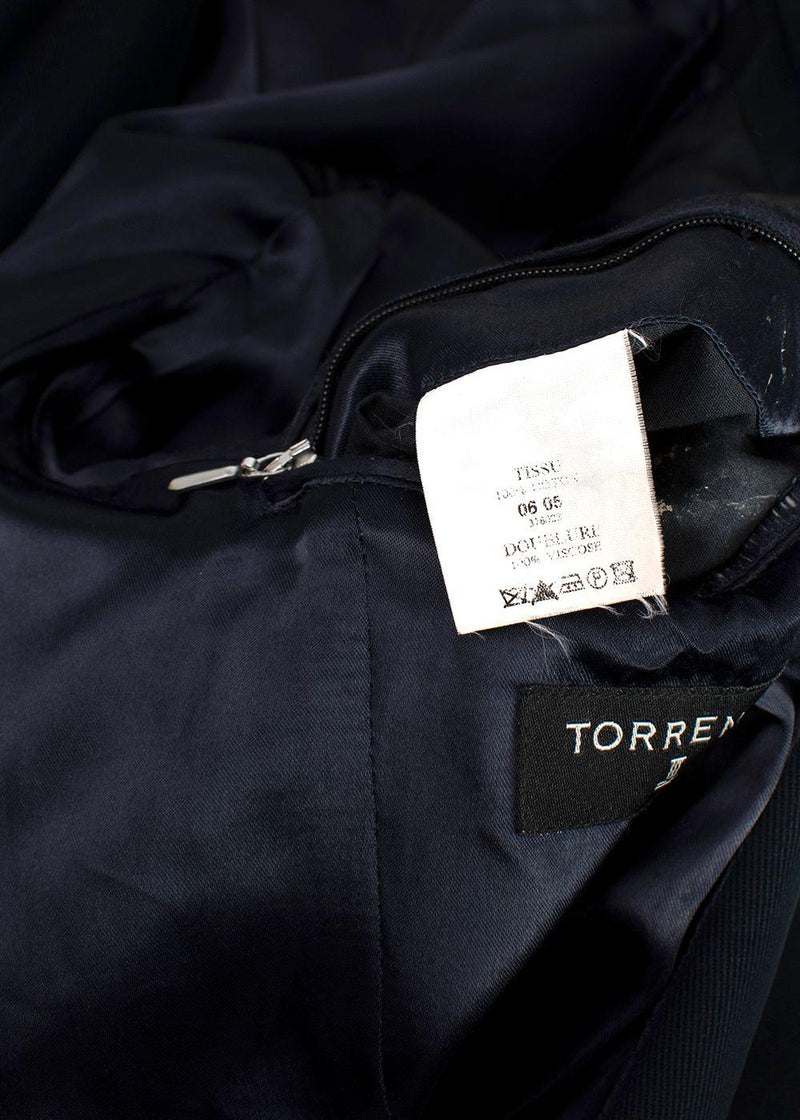 Torrente Navy Cotton Single-breasted Coat