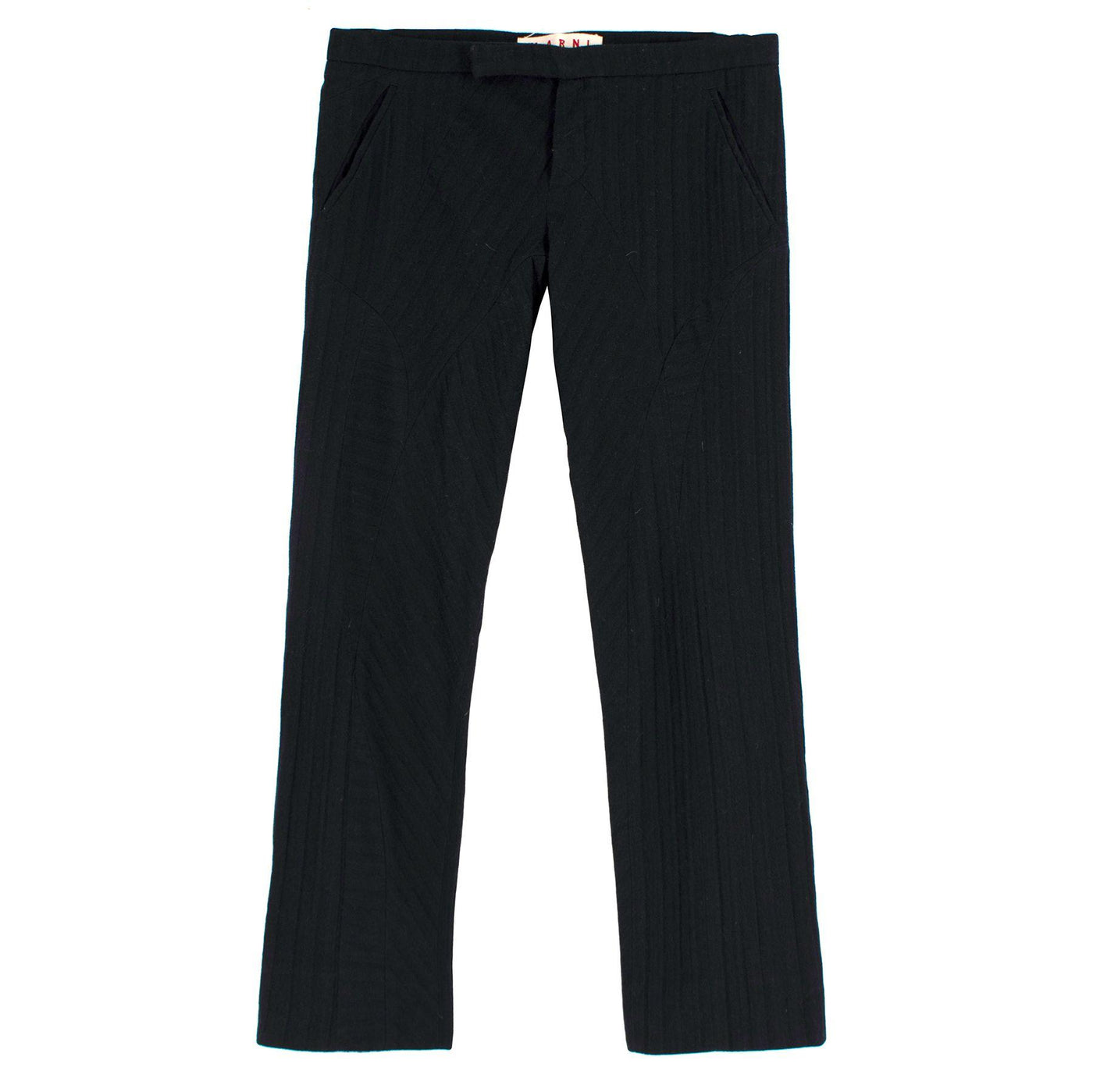 Marni Black Textured Tailored Trousers