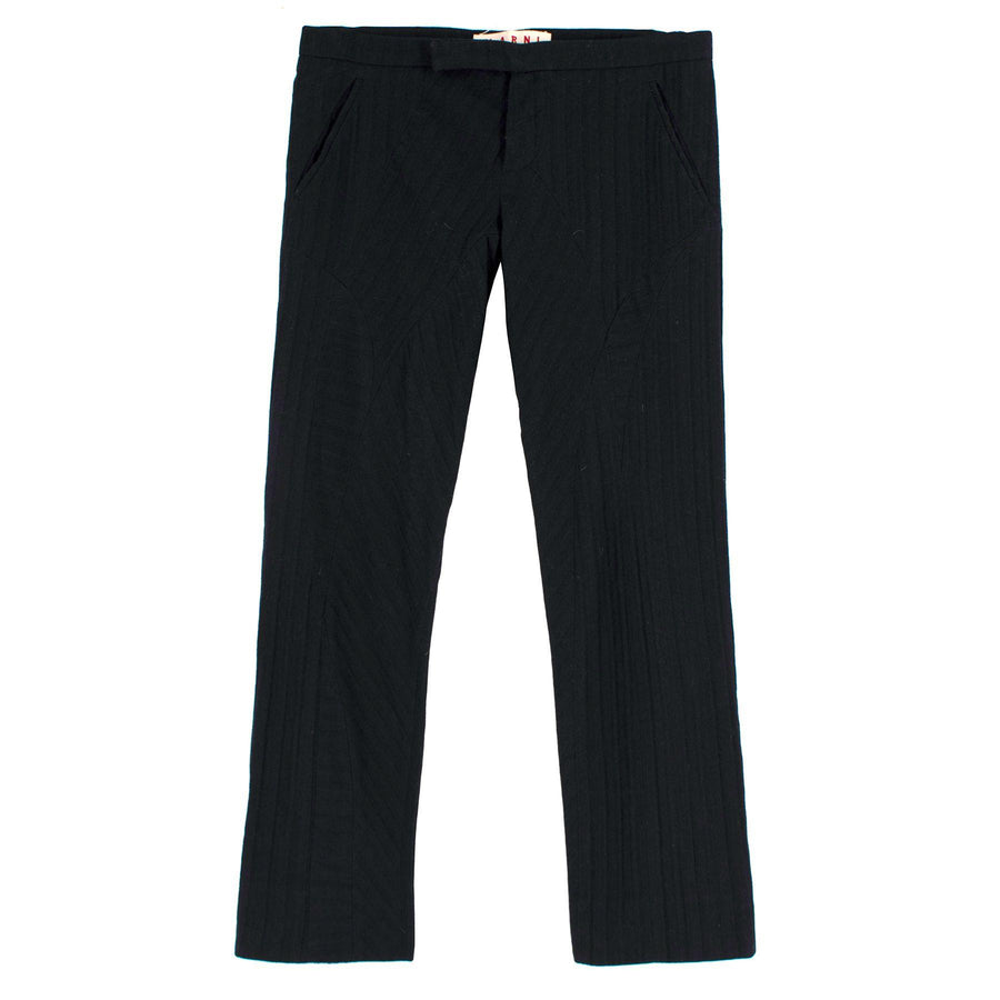Marni Black Textured Tailored Trousers