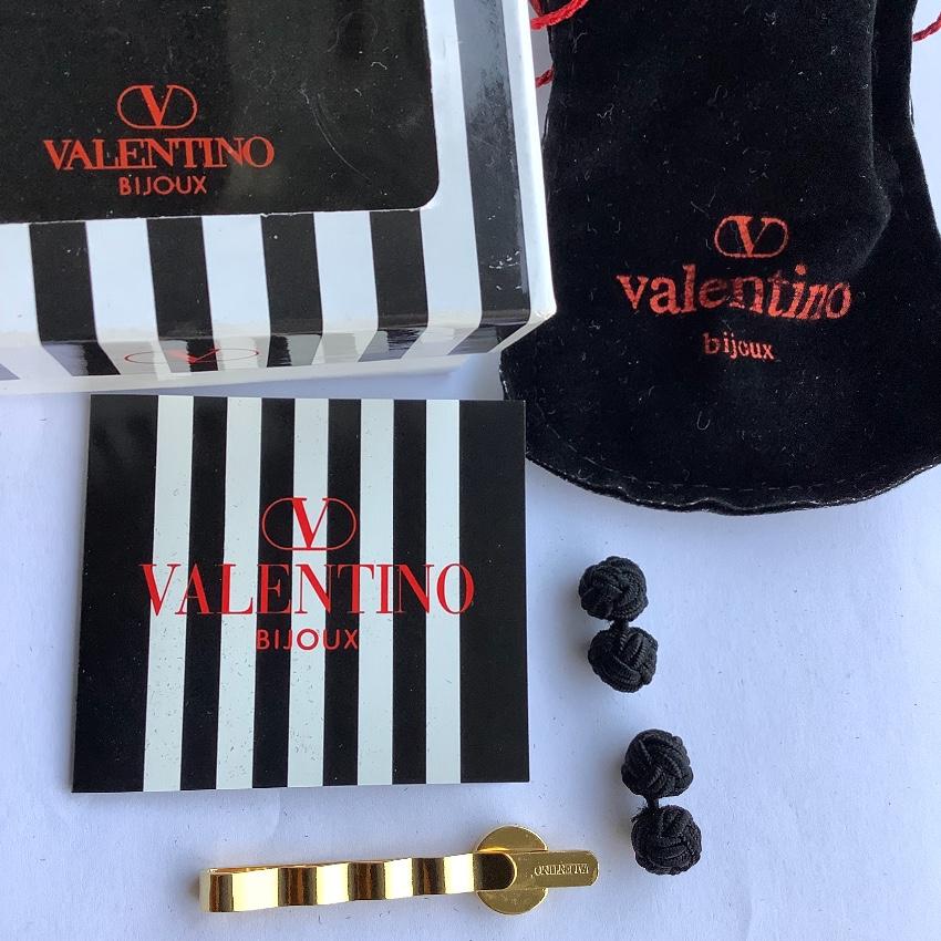 Valentino Vintage Cufflinks & Tie Clip Set