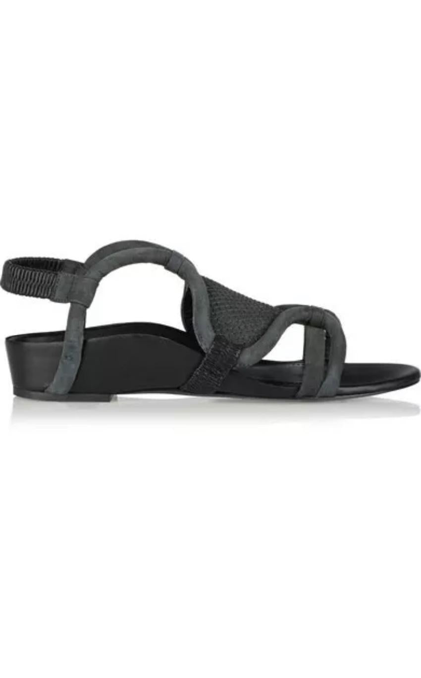 3.1 Phillip Lim Black Marquise Flat Sandals
