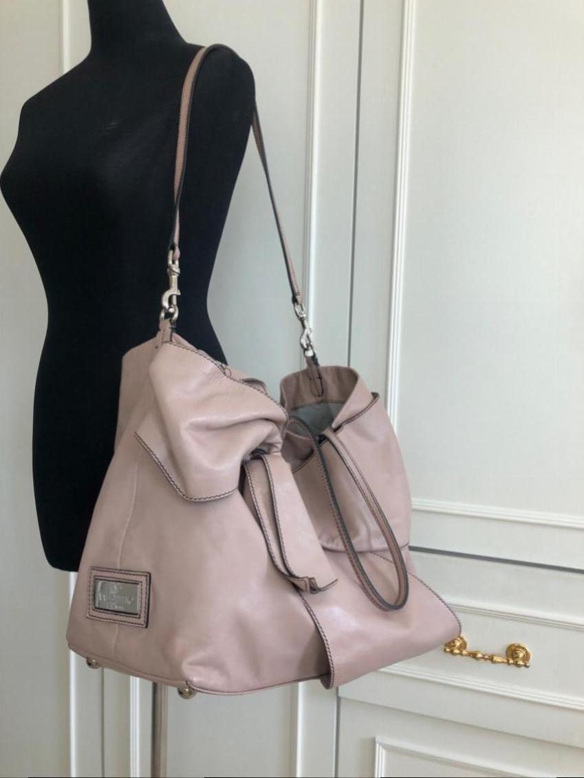 Valentino Pink Nappa Leather Bow Embellished Tote