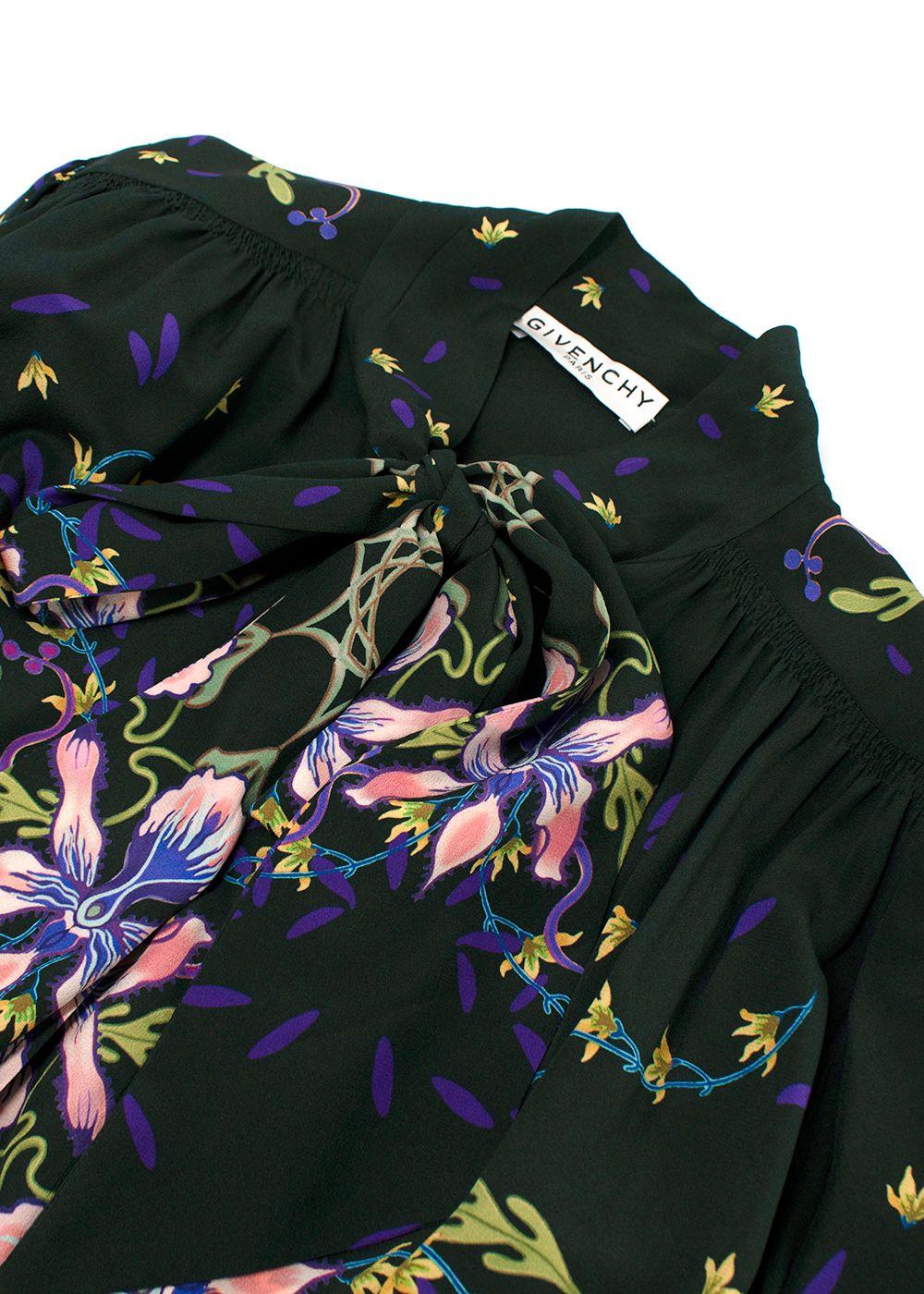 Givenchy Dark Green Floral-print Dress