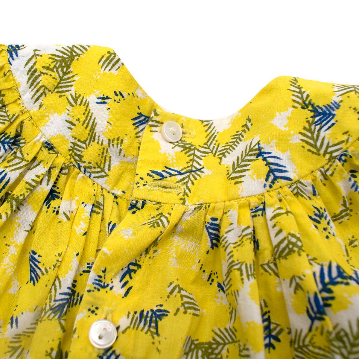 Yellow Mimosa Print Cotton Blouse