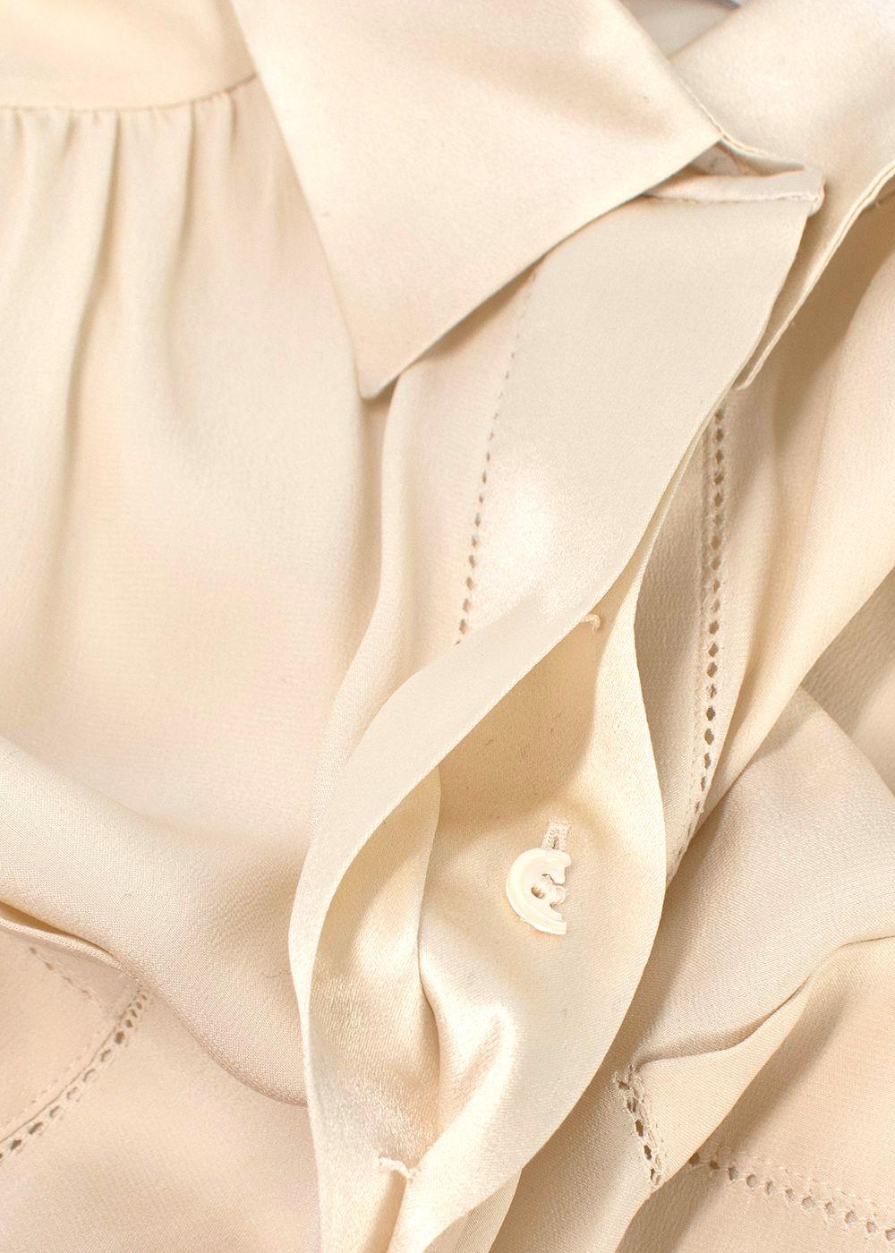 Chloe Cream Silk Long Sleeve Blouse