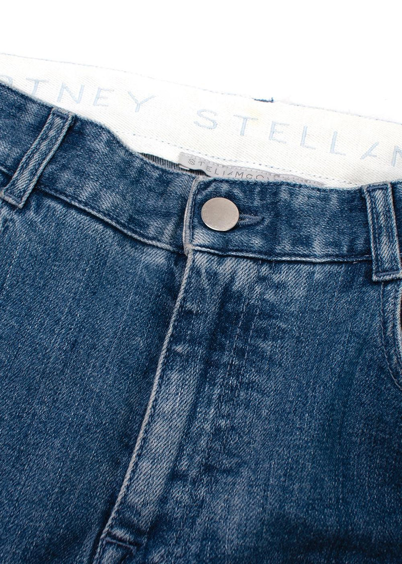Stella McCartney Blue Fringed Detail Straight Leg jeans