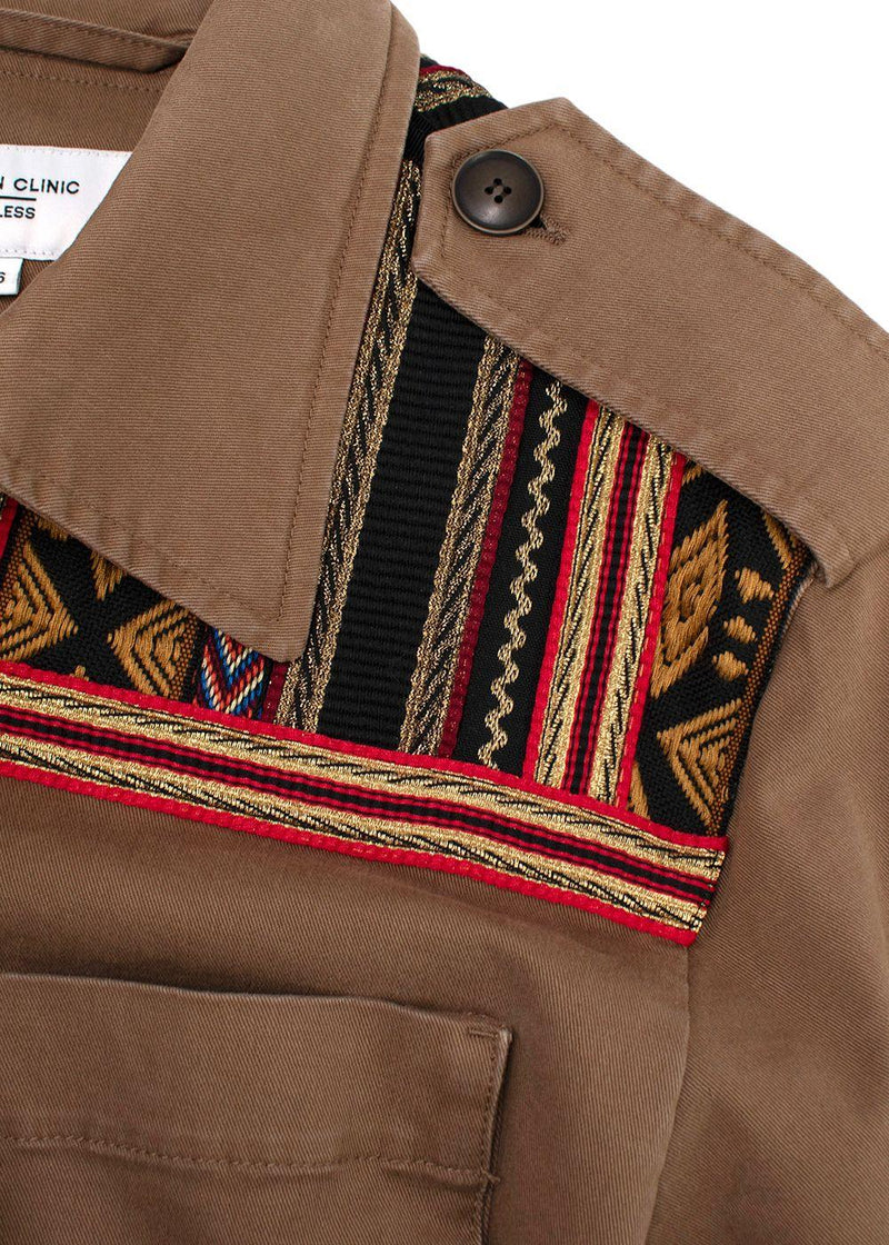 Fashion Clinic Timeless Embroidered Trim Field Jacket