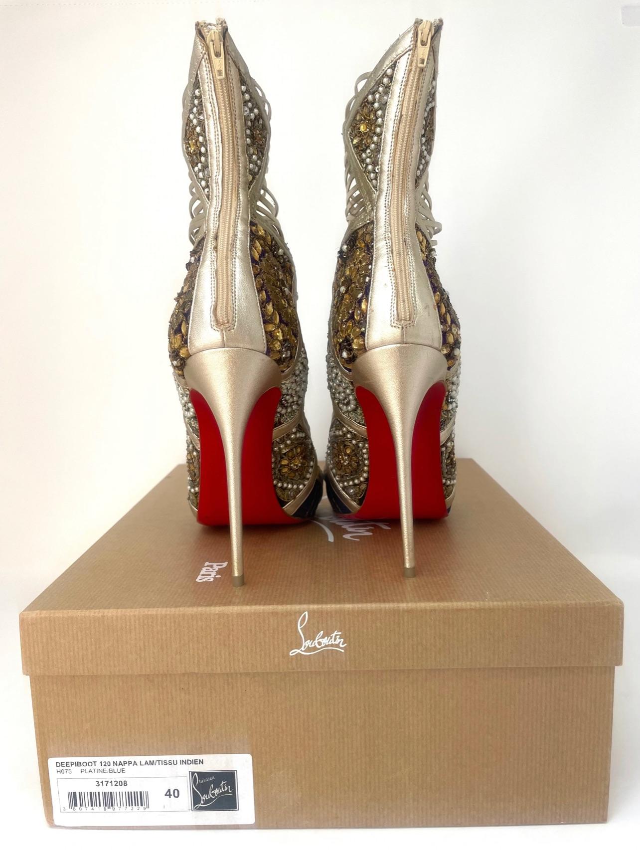 Gold Leather Deepiboot 120 Heeled Booties