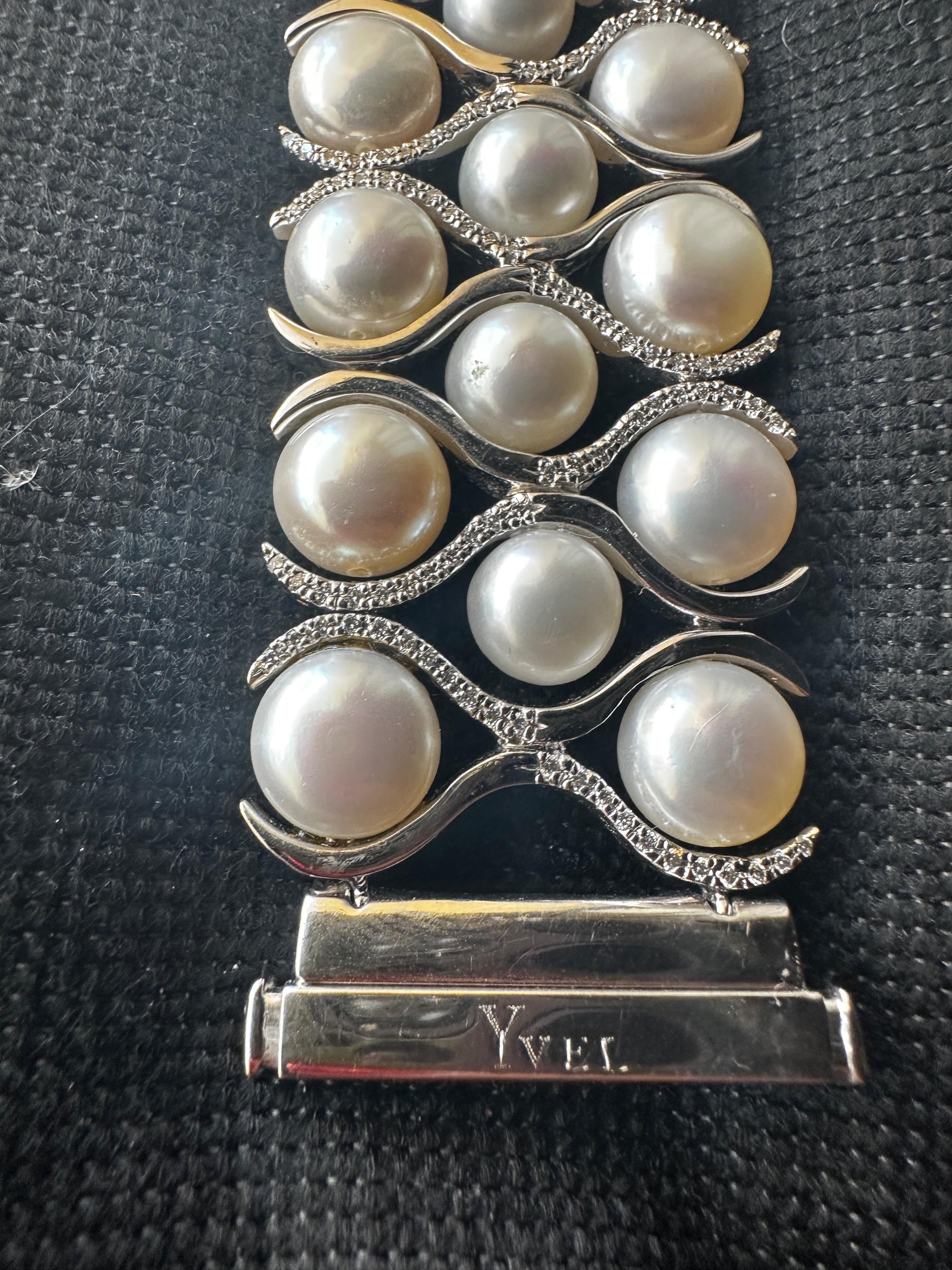 Yvel Pearl, White Gold And Diamond Cuff