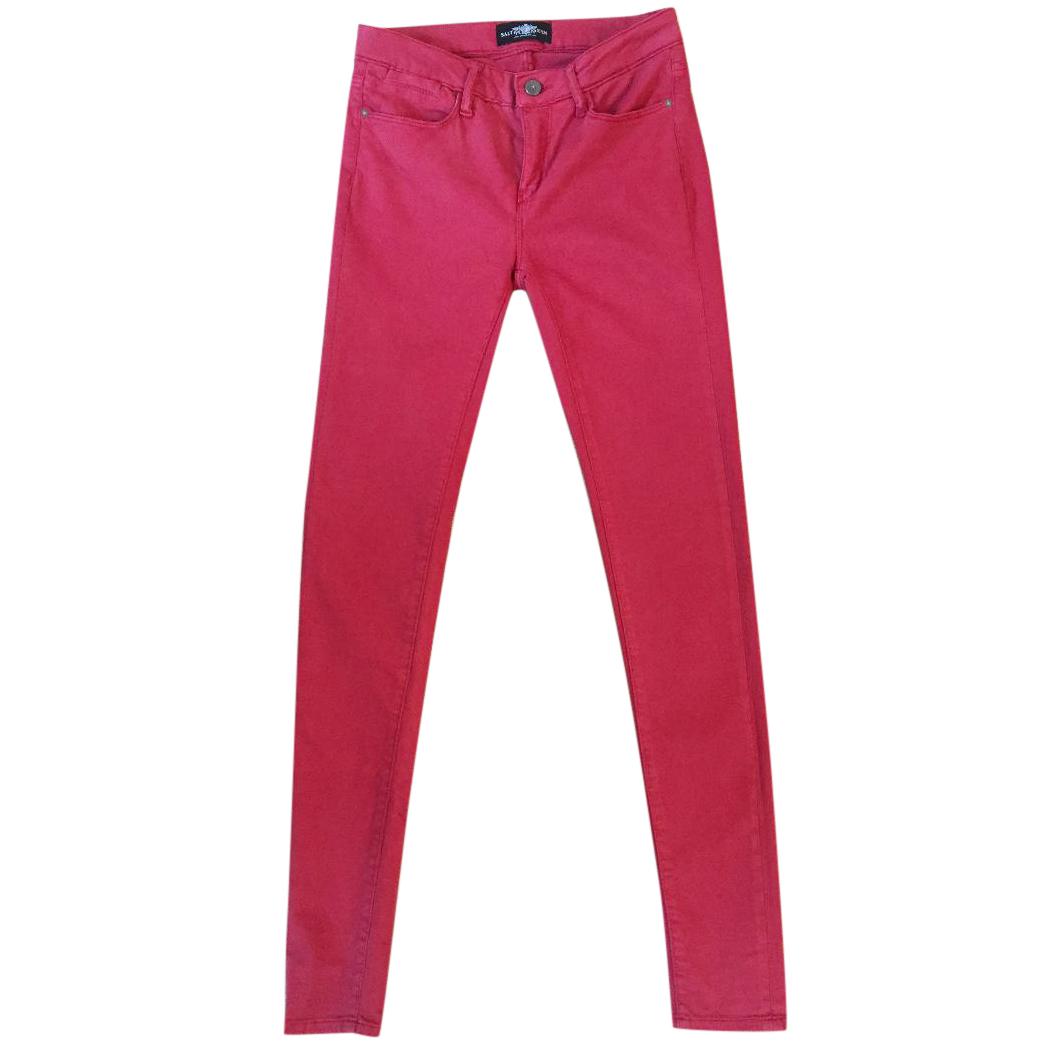 SALTSPIN dark red skinny stretchy jeans